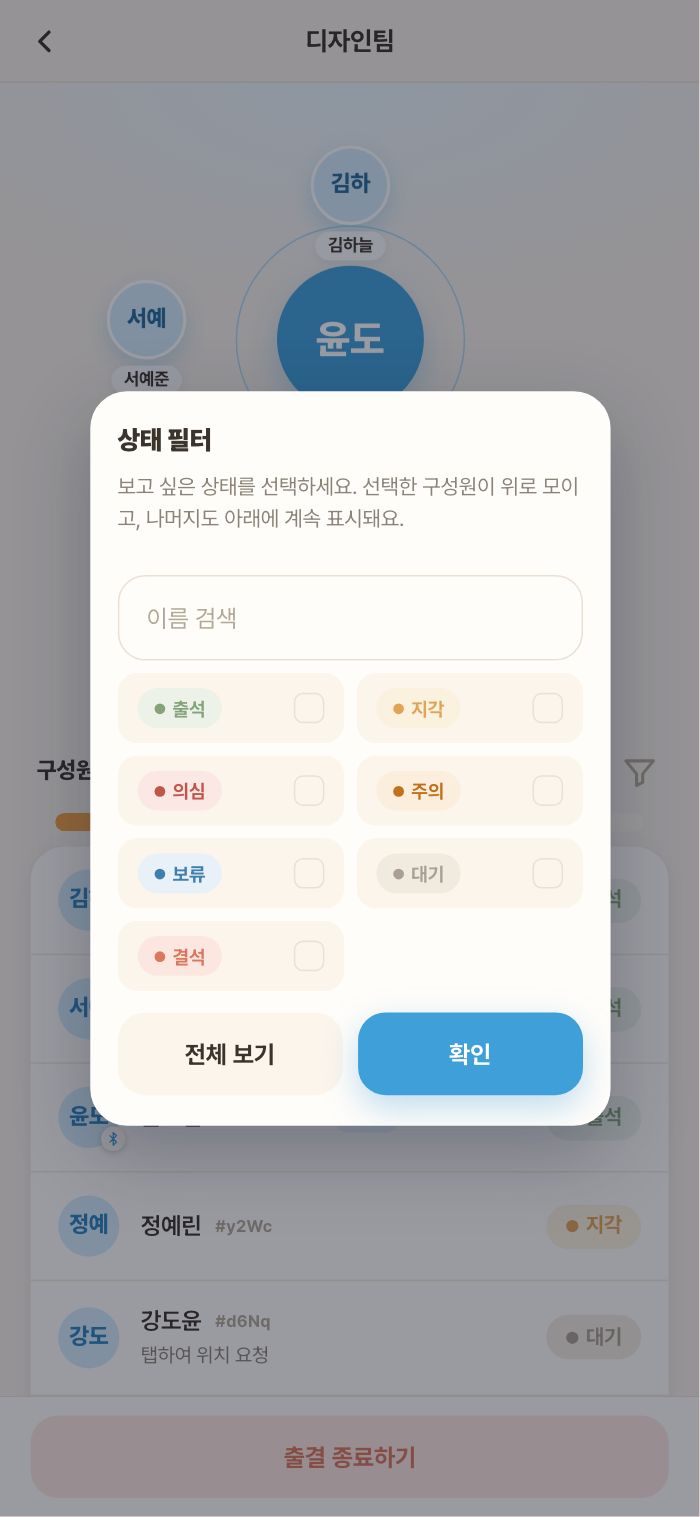깔때기 아이콘 — 상태별 필터